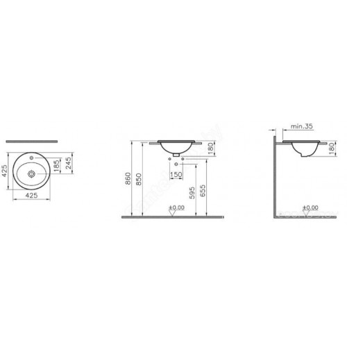Умывальник Vitra S20 5466B003-0001