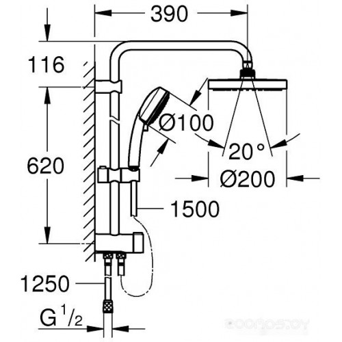 Душевая система Grohe New Tempesta Cosmopolitan System 200 27394002