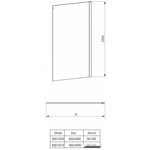 Боковая стенка Deante HIACYNT 80x200