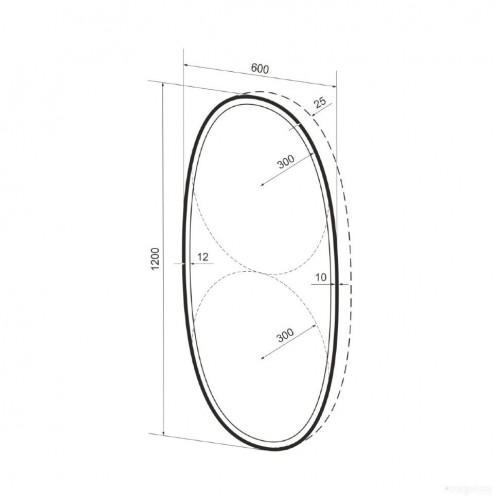 Зеркало Wellsee Зеркало с фронтальной LED-подсветкой 7 Rays' Spectrum 172202050, 60 x 120 см (с сенсором и регулировкой яркости освещения)