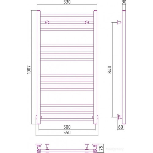 Полотенцесушитель Сунержа Модус 1000x500 30-0250-1050