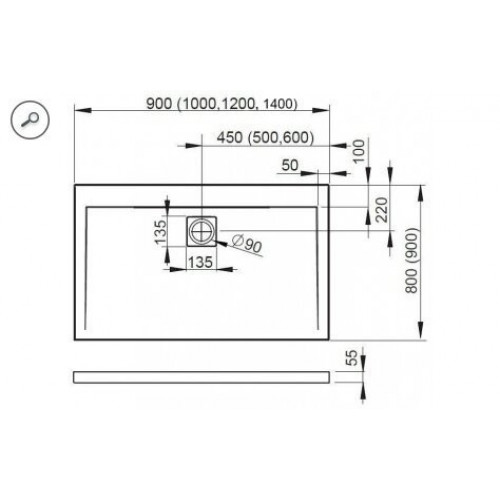 Прямоугольный поддон Radaway Argos D 110x90