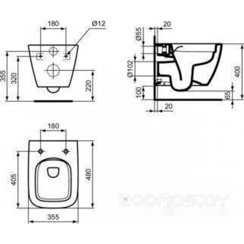 Унитаз Ideal Standard I.Life S 48 см T459201 (без сиденья)