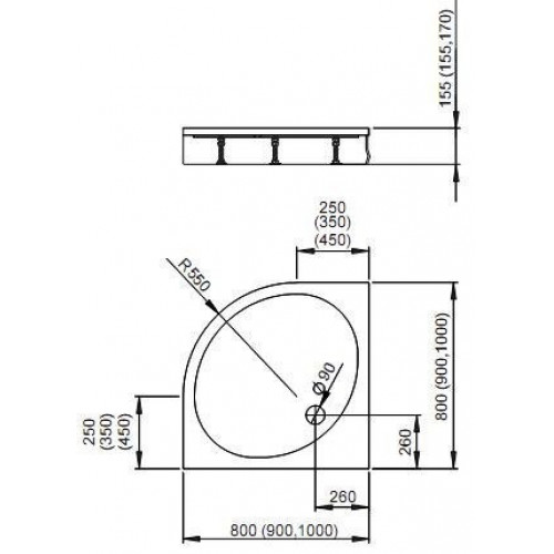 Угловой поддон Radaway Patmos A 90x90