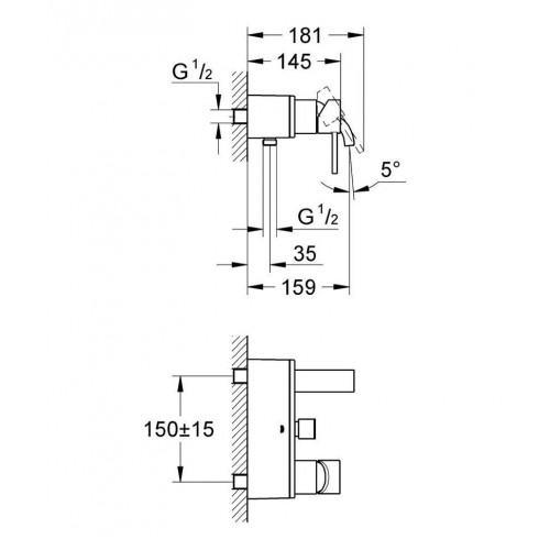 Смеситель для ванны Grohe Eurocube Joy 23666000