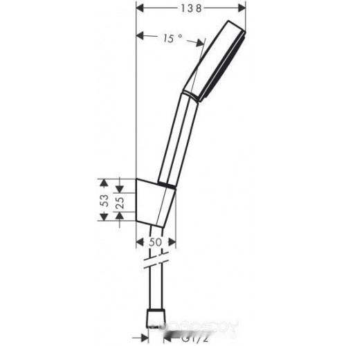 Душевая лейка Hansgrohe Pulsify 105 1jet 24301670 (черный матовый)