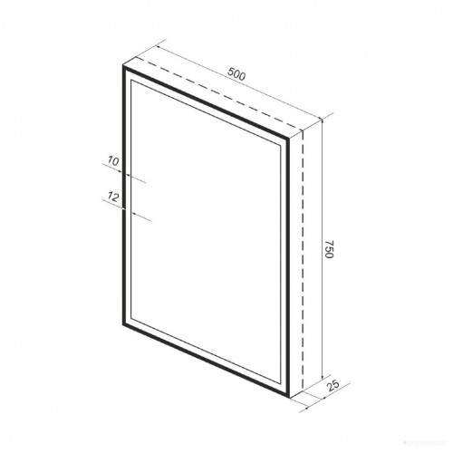 Зеркало Wellsee Зеркало с фронтальной LED-подсветкой 7 Rays' Spectrum 172201200, 50 х 75 см (с сенсором и регулировкой яркости освещения)