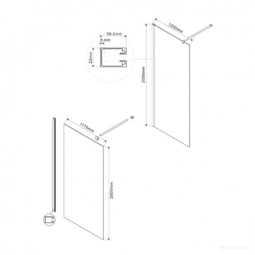 Душевая стенка Vincea Walk-In VSW-1H120CLG (матовый золотой/прозрачное)