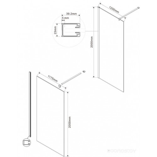 Душевая стенка Vincea Walk-In VSW-1H120CLGM