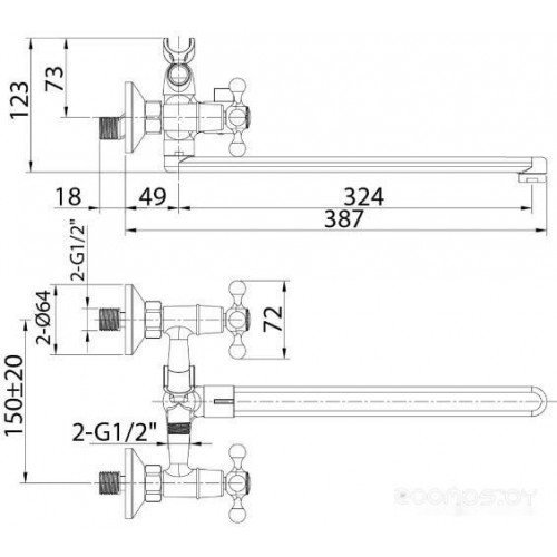 Смеситель Milardo Duplex DUPSBL2M10