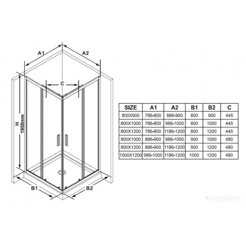 Душевая дверь Ravak BLSRV2K-120 X1XMG0300Z1