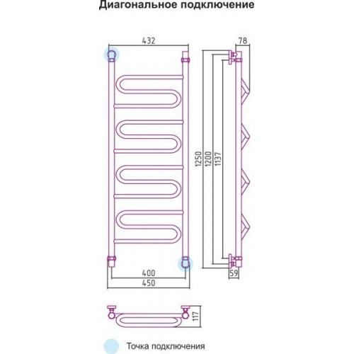 Полотенцесушитель Сунержа Элегия 1200x400