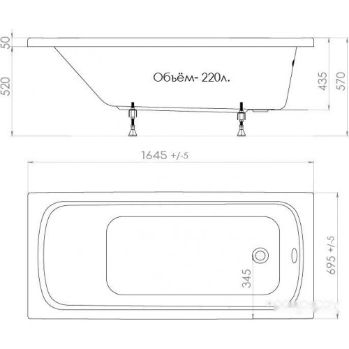 Ванна Triton Стандарт 165x70