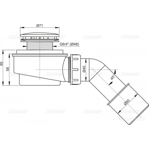 Сифон Alcaplast A471CR-50