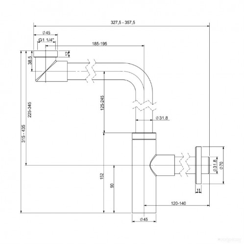 Сифон Wellsee Drainage System 182124000 (хром)