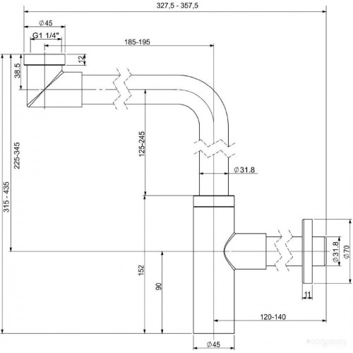 Сифон Wellsee Drainage System 182124000 (хром)