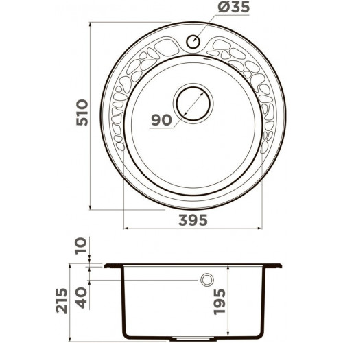 Кухонная мойка Omoikiri Tovada 51-PA 4993365 51x51 пастила