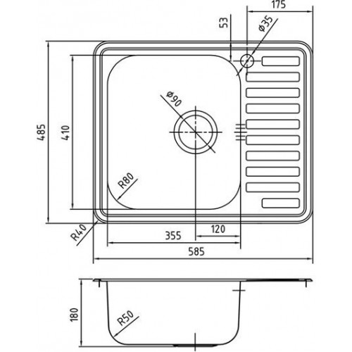 Кухонная мойка Iddis Strit STR58PLi77 58,5x48,5 чаша слева, хром