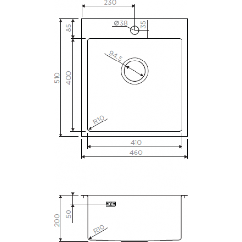 Кухонная мойка Omoikiri Akisame 4973095 46x51 вороненая сталь