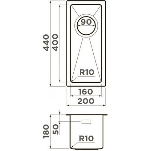 Кухонная мойка Omoikiri Taki 20-U/IF-LG 4973091 20x44 светлое золото