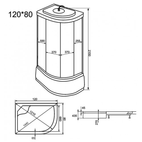 Душевая кабина OSK 3G-12L 120x80x215