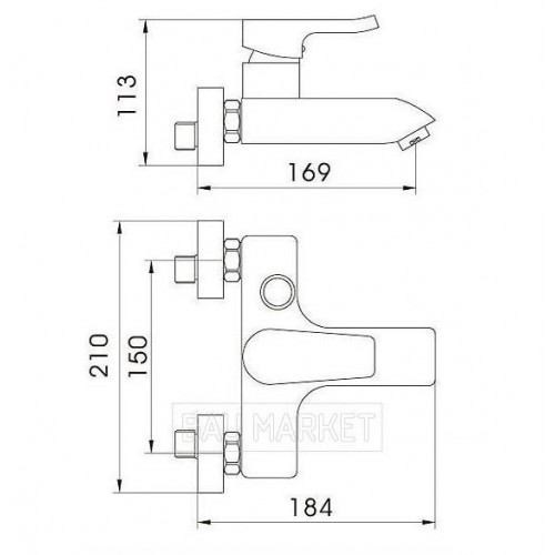 Смеситель для ванны и душа Ledeme L3234 (L3234)