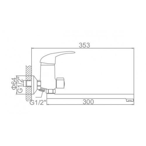 Смеситель для ванны и душа Ledeme L2202-В (L2202-B)