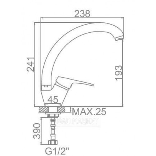 Смеситель для кухни Ledeme L5913-Н крепление на гайке (L5913H)