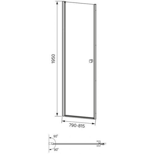 Душевая дверь Iddis Ray RAY6CP8i69 80x195 стекло прозрачное, профиль глянцевый хром