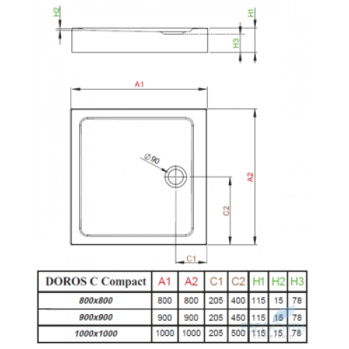 Поддон Radaway Doros C Compact 80x80