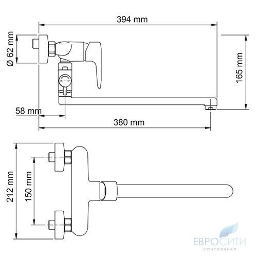 Смеситель для ванны WasserKraft Vils 5602L (с душевым набором)