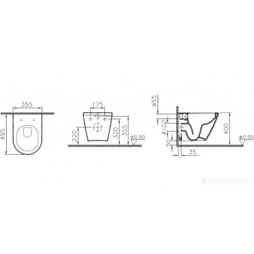 Унитаз Vitra Integra Rim-Ex 7040B003-0075+110-003-019