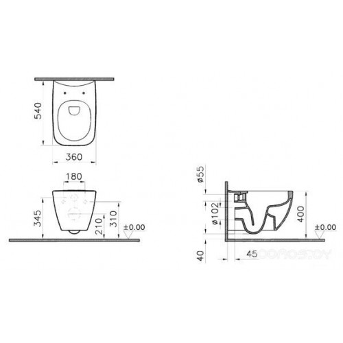 Унитаз Vitra Shift 7742B003-0075