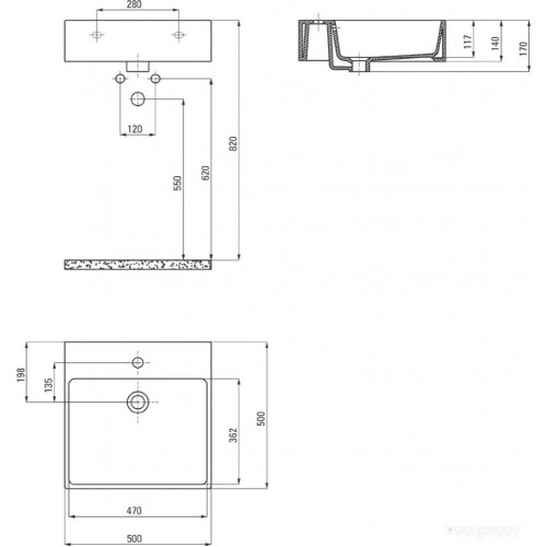 Умывальник Deante Temisto CDT_6U5S 50x50