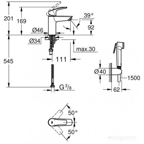 Смеситель Grohe Eurosmart 23124003