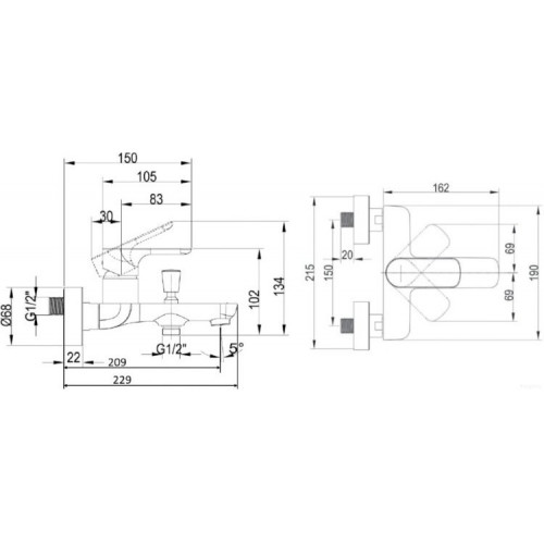 Смеситель Villeroy & Boch O.novo TVT104001000