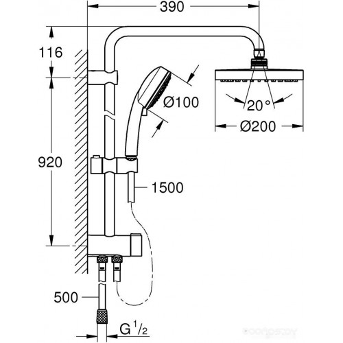 Душевая система Grohe New Tempesta Cosmopolitan System 200 26453001