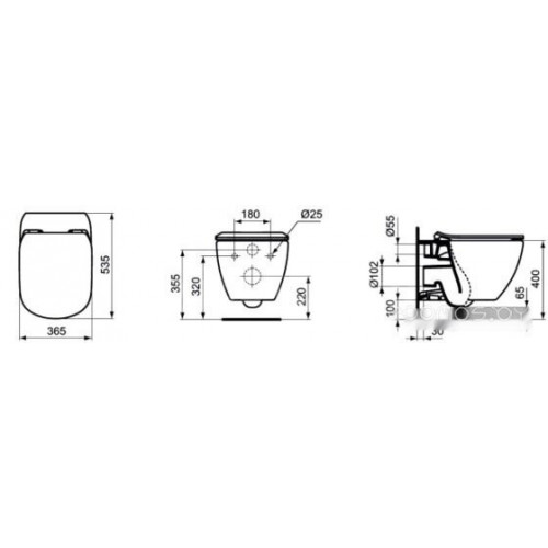 Унитаз Ideal Standard Tesi AquaBlade T007901+T352701