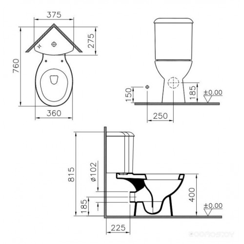 Унитаз Vitra Arkitekt 9754B003-7201