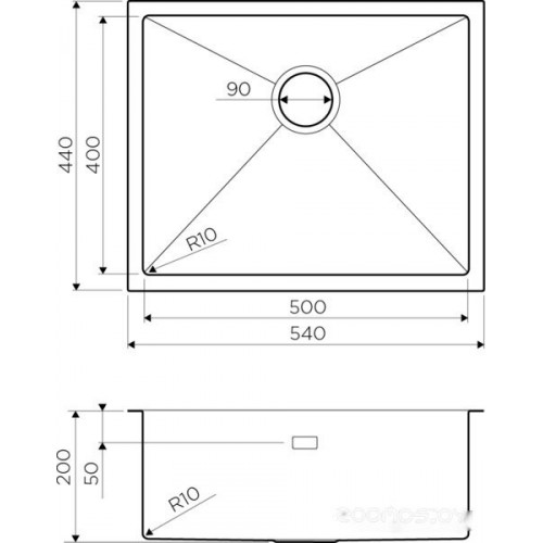 Кухонная мойка Omoikiri Taki 54-U/IF-GM ворон.сталь 4973107