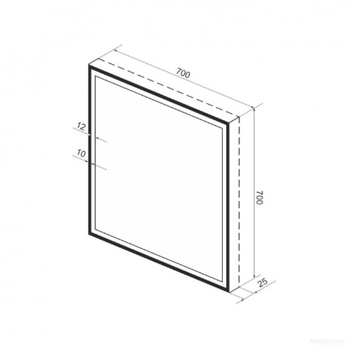 Зеркало Wellsee Зеркало с фронтальной LED-подсветкой 7 Rays' Spectrum 172200430, 70 х 70 см (с сенсором и регулировкой яркости освещения)