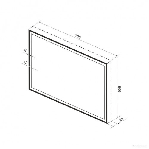 Зеркало Wellsee Зеркало с фронтальной LED-подсветкой 7 Rays' Spectrum 172201190, 70 х 50 см (с сенсором и регулировкой яркости освещения)