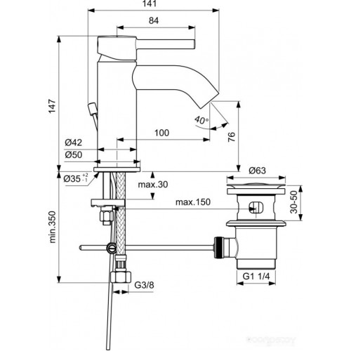 Смеситель Ideal Standard Ceraline BC193XG