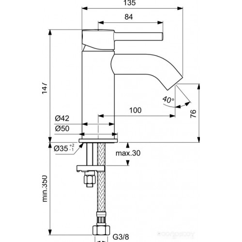 Смеситель Ideal Standard Ceraline BC268AA