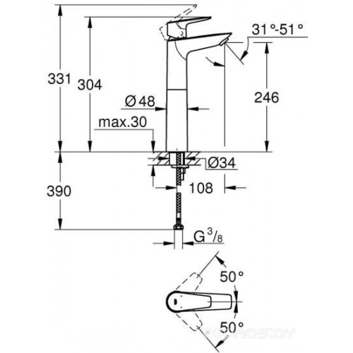 Смеситель Grohe Bauedge 23761001