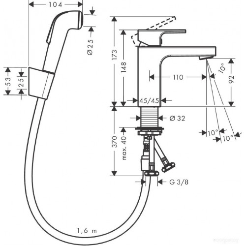 Смеситель Hansgrohe Vernis Shape 71216000