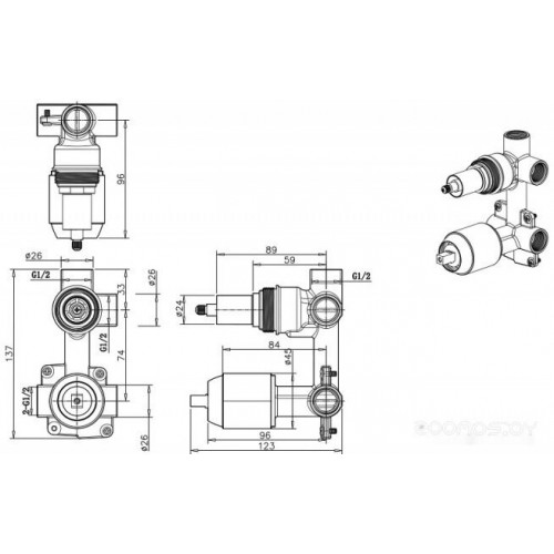 Смеситель Bravat D982BW-B-ENG