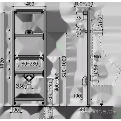 Система инсталляции Alcaplast A107/1120