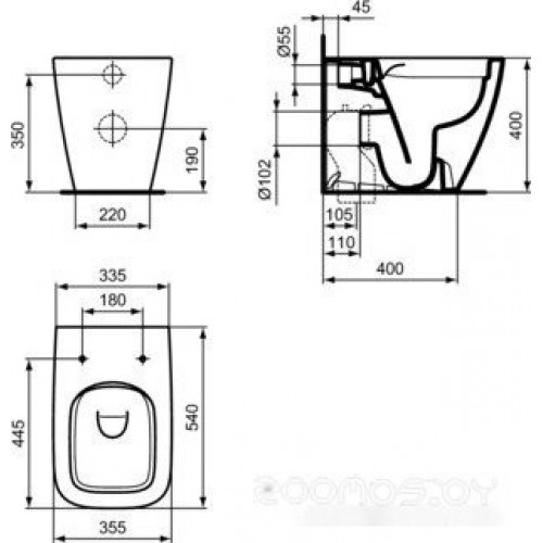 Унитаз Ideal Standard I.life B T461601+T500301