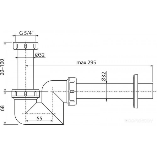 Сифон Alcaplast A45F-DN32